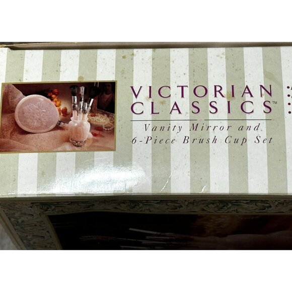 Vintage Victorian Classics Vanity Mirror & 6-Piece Brush Cup Set - Picture 3 of 12